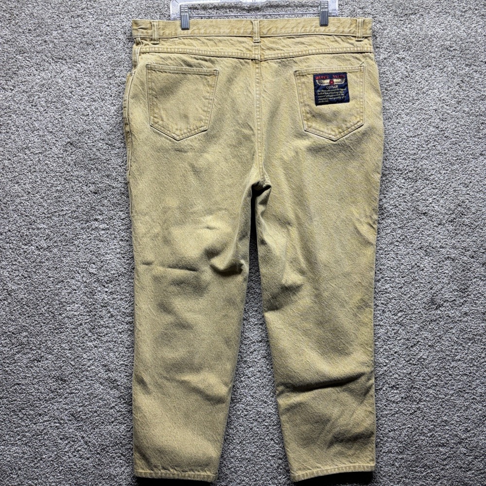 VTG 80s Cotler Blues Alley Acid Stone Washed Gold Yellow Relaxed Mens 38x29 Meas